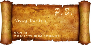 Pávay Dorina névjegykártya